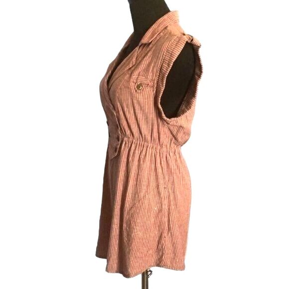 BKE Tunic Peach Striped Cotton Size Medium - Picture 6 of 8